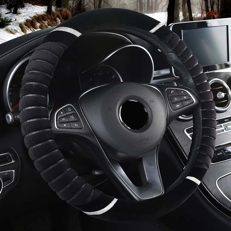 Car steering wheel cover Winter new style plush cover Warm cover on
