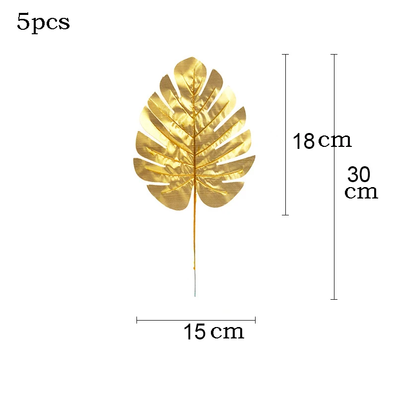 5 шт. искусственный Золотой тканевый лист черепахи сзади разбросанный хвост лист свадебное украшение для дома Рождество День рождения Пальмовые Листья
