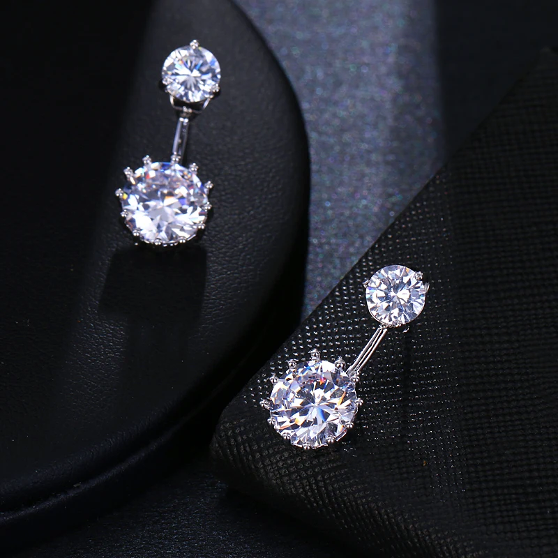 Новые маленькие круглые циркониевые клипсы для женщин с серебряным цветом модные серьги на свадебную вечеринку ювелирные изделия подарок аксессуары