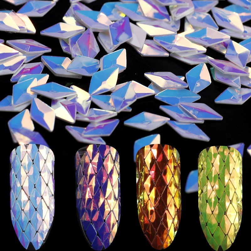 12 Colors/set Mixed Size Nail Glitter Chameleon AB Color Colorful Round Rhombus Sequins Manicure 3D Art Decoration | Красота и