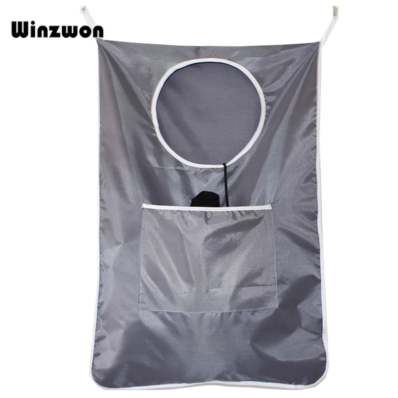 

1Pcs Household Door Hanging Laundry Bag Wall Mounted Home Laundry Hamper Organizer Bag With Stainless Steel and Suction Cup Hook