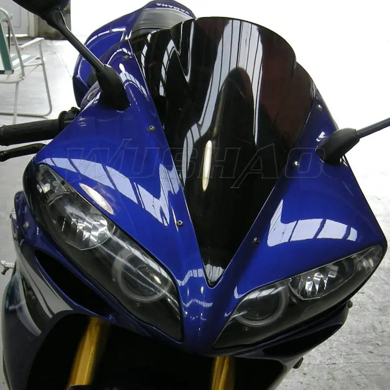 Ветровое стекло для мотоцикла с двойными пузырьками 2004 2005 2006 Yamaha YZF R1 1000 черный