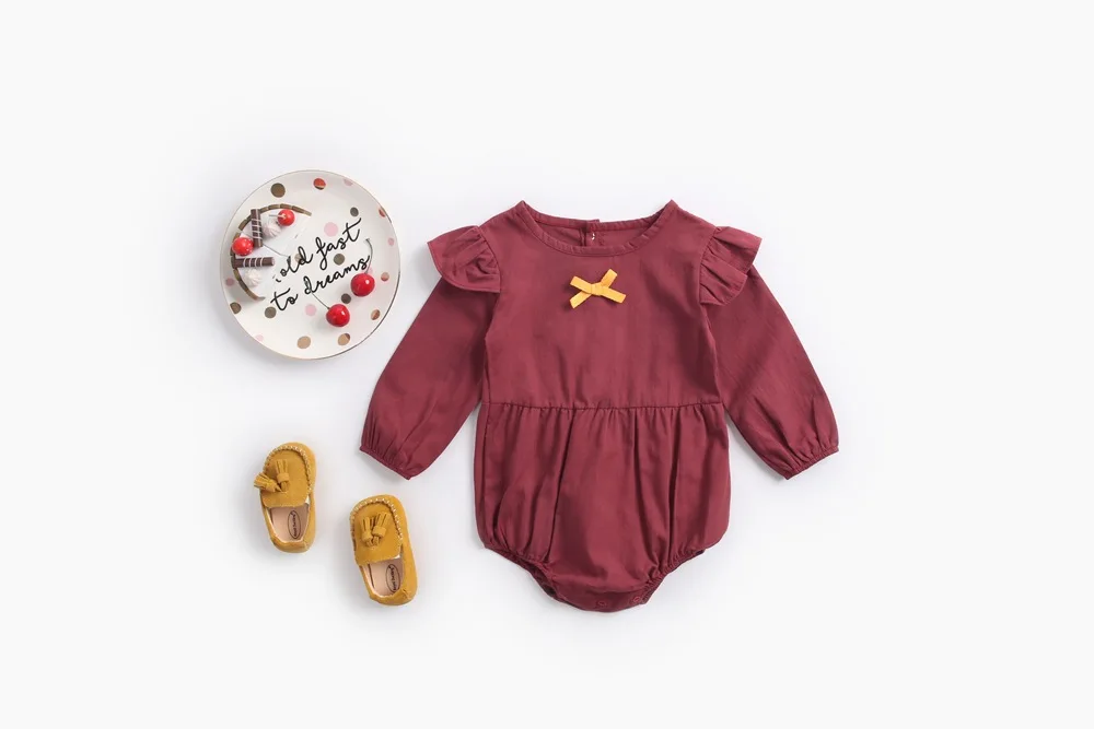 Одежда для малышей цельная одежда осенняя новорожденная девочка одежда Детские ползунки осень-зима хлопок с длинными рукавами ha c
