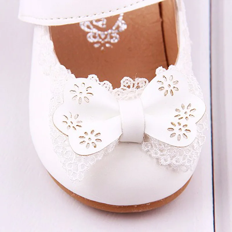 COZULMA Baby Girls Spring Princess Lace Bowtie Casual Shoes Fashion Kids Flat Shoes Children Soft Sole Slip-on Shoes Size 15-30