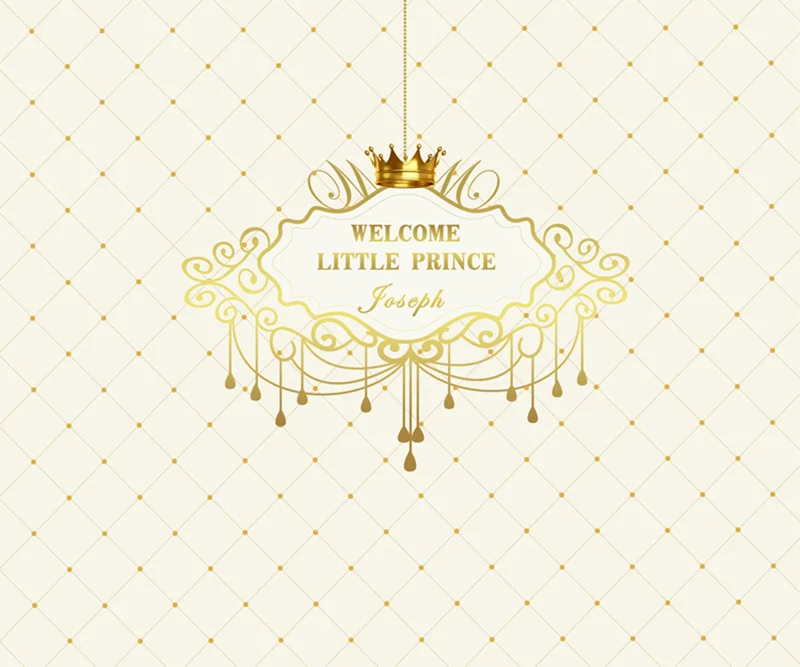 baby shower birthday party backdrop prince crown frame banner newborn backdrop dessert table dector photography background W-326