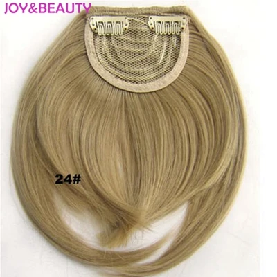 JOY& BEAUTY волосы синтетические волосы Striaght челка клип на зажиме спереди Аккуратные взрыва высокая температура волокно 6 дюймов длинные - Цвет: #24