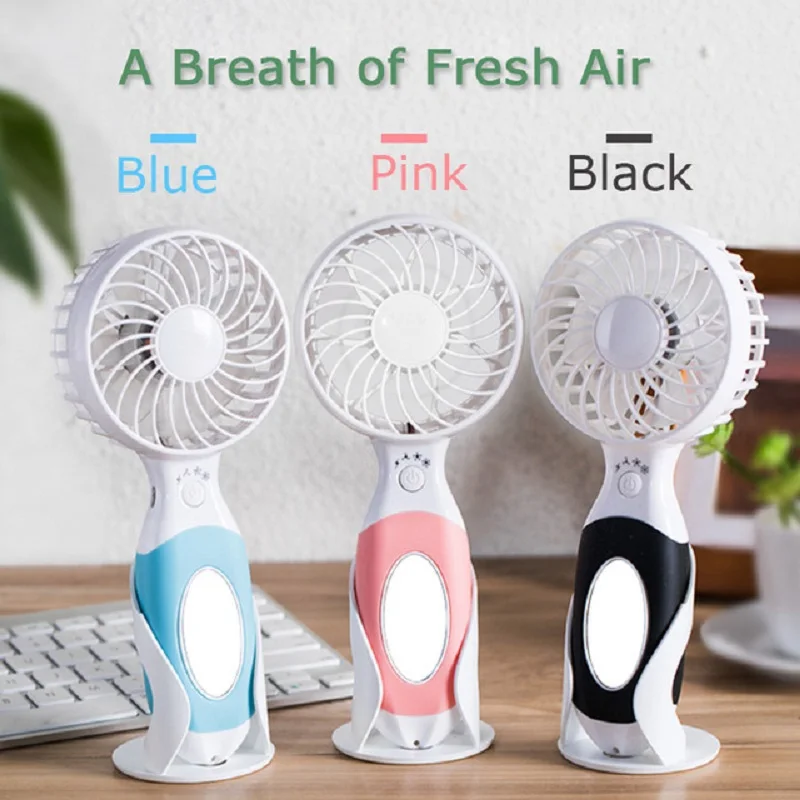 

2019 Summer Mini Portable Rechargeable Fan Air Cooler Operated Hand Held USB Battery Cute Fan Air Conditioner Cute Cartoon Fan