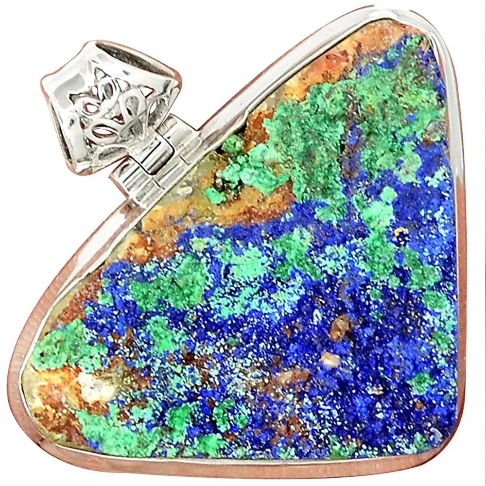 

Lovegem AZURITE DRUZY Pendant 925 Sterling Silver, 37 mm, AP2479