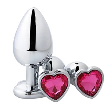2019 Anal Butt Plug Stainless Steel Butt Suction Cup Heart Shape Gay Anal Beads Sex Toys DC88