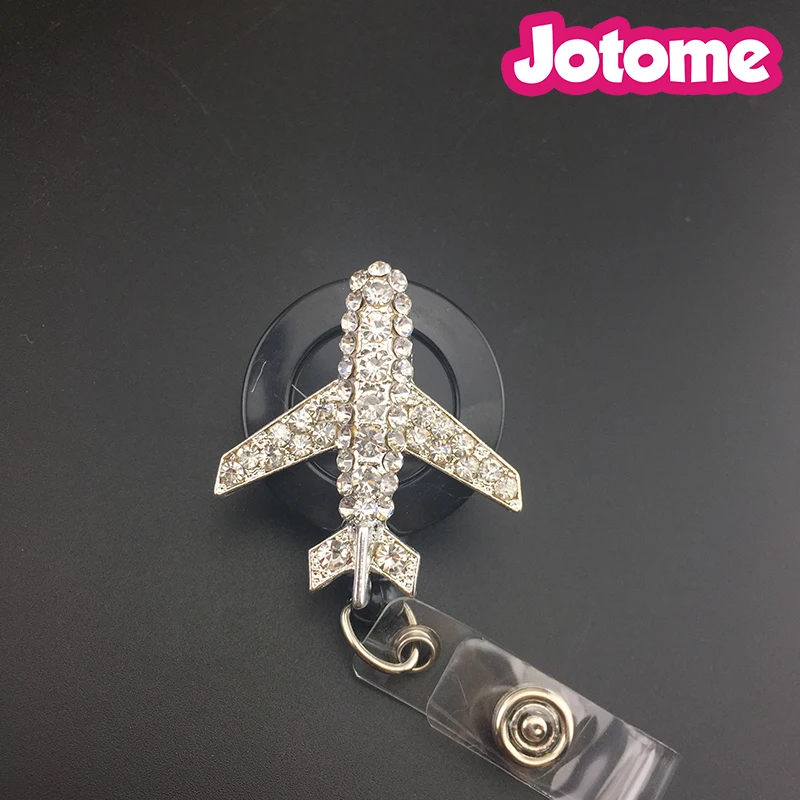 

50pcs a lot Plane Airplane Retractable Reel ,Badge ID Card Holder Clip,Custom Badge Holder