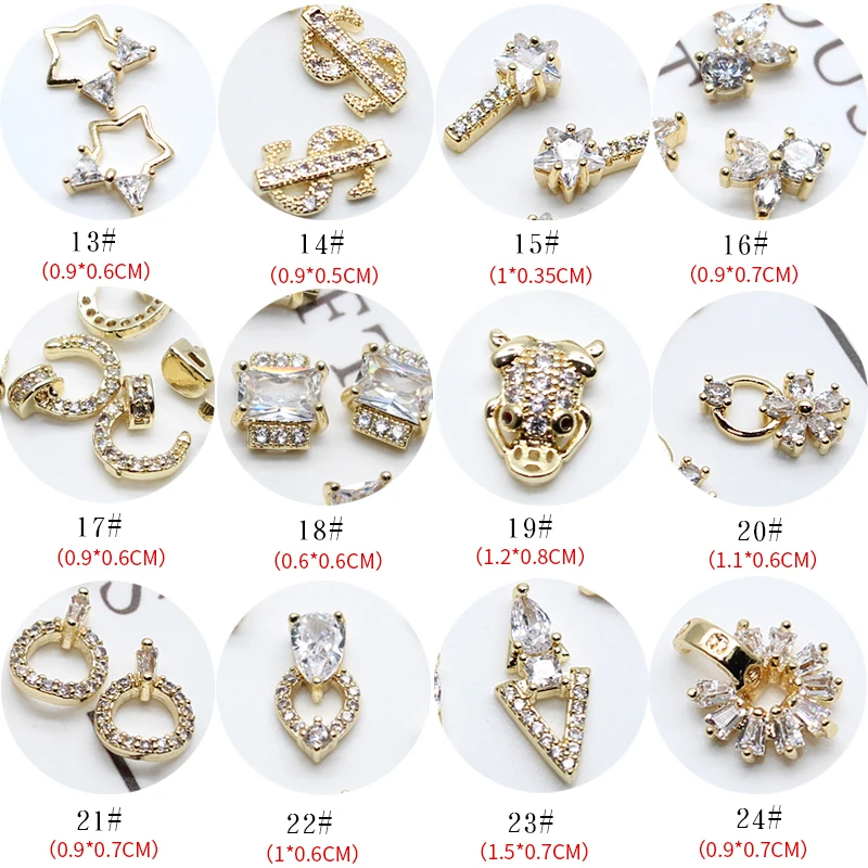 30 шт Циркон 3d Nail Art украшения из сплава с Цирконовые стразы Diamonds 24 | Красота и