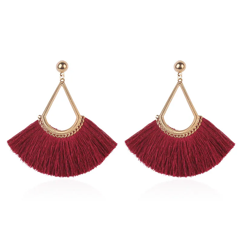 

New Design Gold Vintage Earrings Sector Tassel Drop Dangle Earring Fashion Geometric Fringe Earrings for Women Party Jewelry