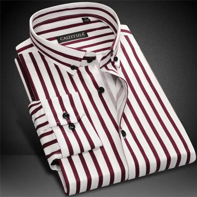 England Style Vertical stripes Mens Dress Shirts 2017 Spring Newest