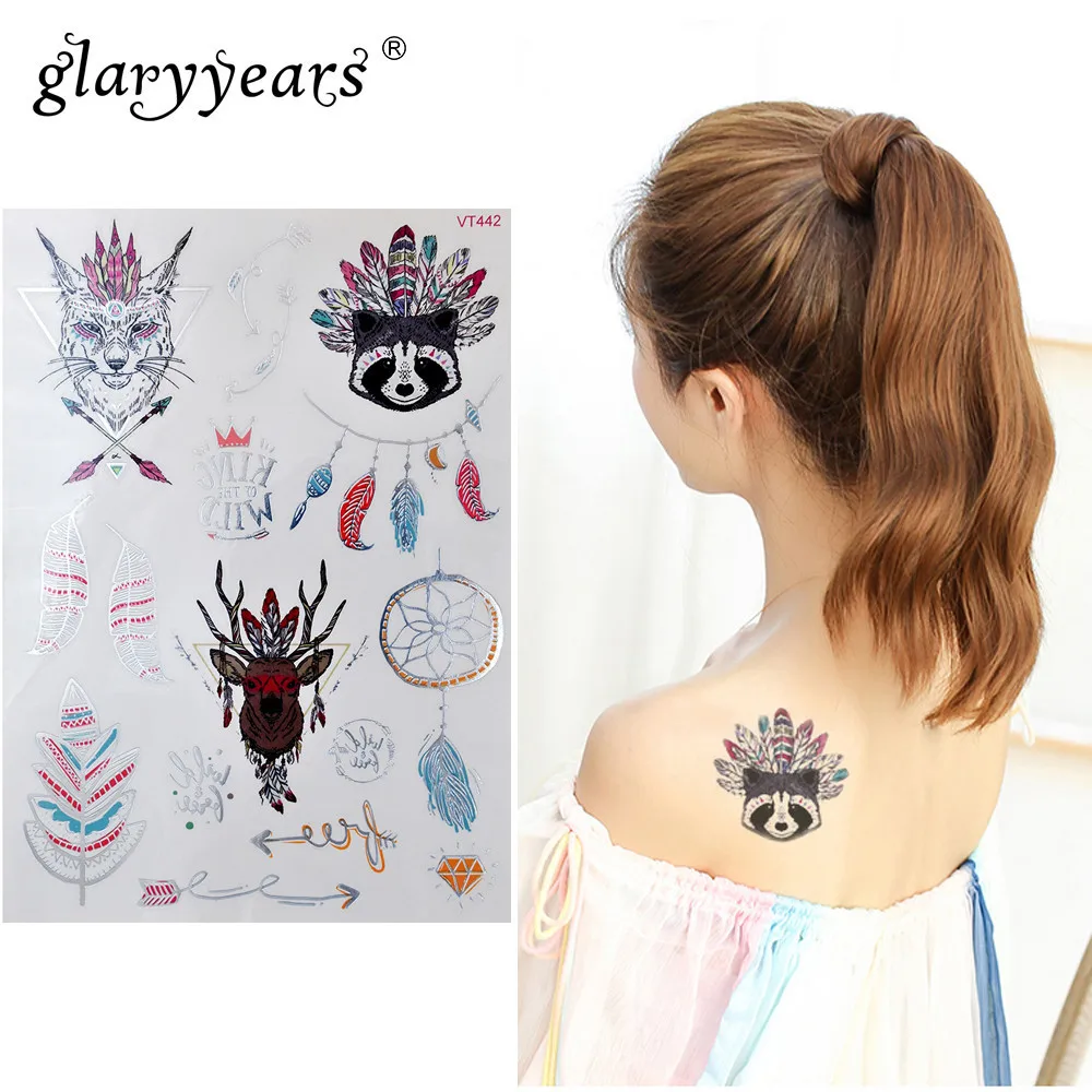 Временные тату наклейки Glaryyears 15*21 см красочные искусственные татуировки с