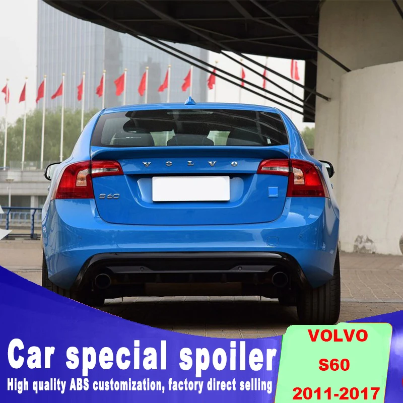 Высокое качество Спойлер для volvo s60 s60L 2011 2012 2013 20142017 задний спойлер Сделай Сам грунтовка или черный, белый цвет