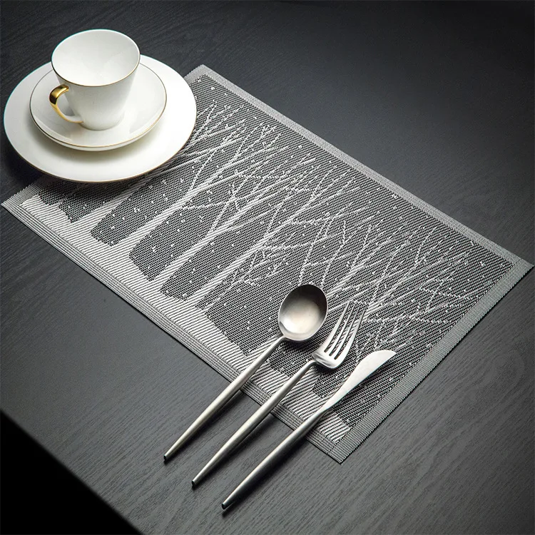 

Tree Pattern Placemat PVC Dining Table Mat Bowl Pad Slip-Resistant Coasters