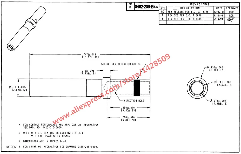 50 комплектов клеммы Deutsch DT 14 AWG Твердые обжимные клеммы Pin 0462-209-16141 0460-215-16141