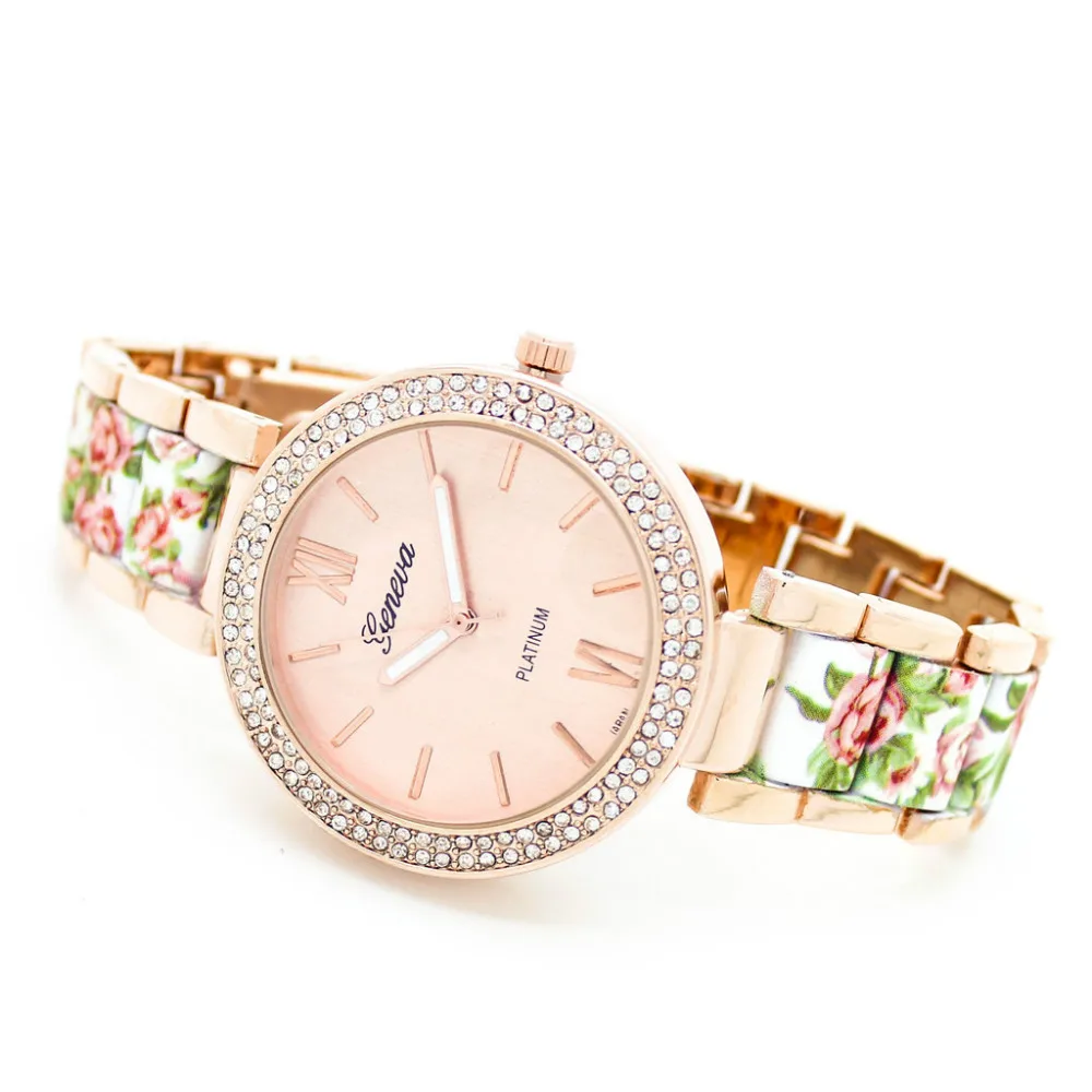 

New arrival metal relojes rhinstone crystal geneva watch women beautiful wristwatches casual watch relogio feminino