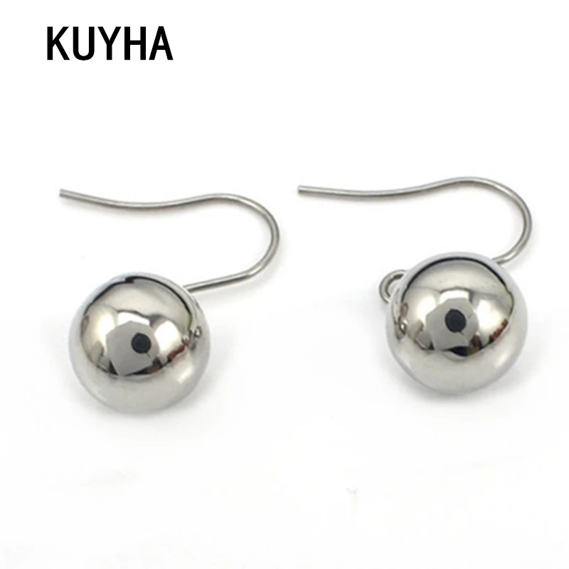 Round Design Fashion 316L Stainless Steel Silver Color 5MM Width Ball Bead Earrings For Women Jewelry | Украшения и аксессуары