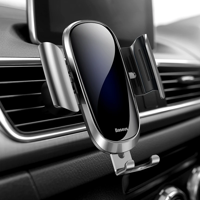Автомобильный держатель для телефона Baseus для iPhone X XS Max XR samsung S10 S9 Gravity Air Vent, держатель для телефона в автомобиле, подставка для мобильного телефона - Цвет: Silver