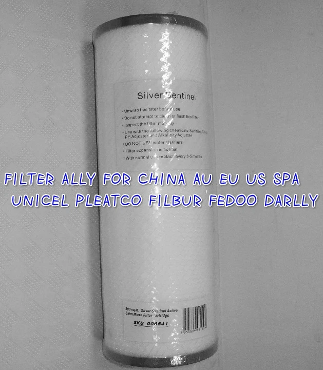Арктический спа-фильтр, хлопок, мелтблаун, 33,5 см x 12,5 см, 5,5 см, Сменный фильтр с боковым отверстием для Арктический спа, серебряный, Sentinel