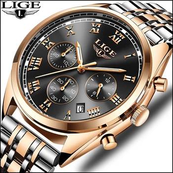 

Watches men luxury brand Watch LIGE Quartz Sport Military Men Full Steel Wristwatch Dive 30m Casual Watch Relogio Masculino +BOX