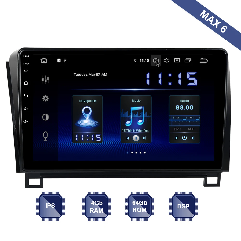 Автомобильный радиоприемник Android 9 0 2 Din GPS Navi для Toyota Tundra 2007 2013 Sequoia 2008 2018 PX6 DSP IPS HDMI 4