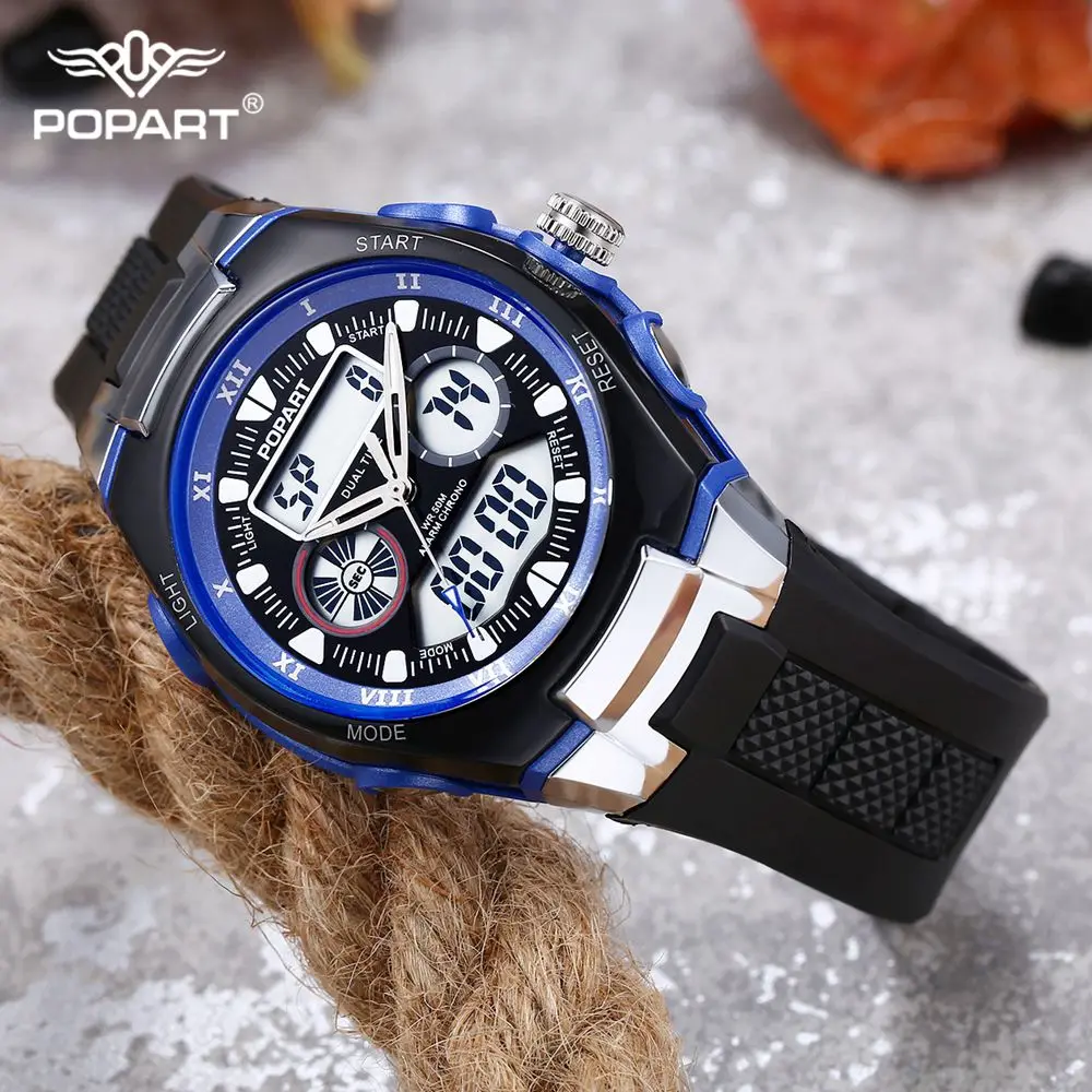 

POPART Men's Watches LED Digital Watch Quartz Wristwatches Male Fashion Watch 2018 Outdoor Sport Watches For Men Women Clock Man