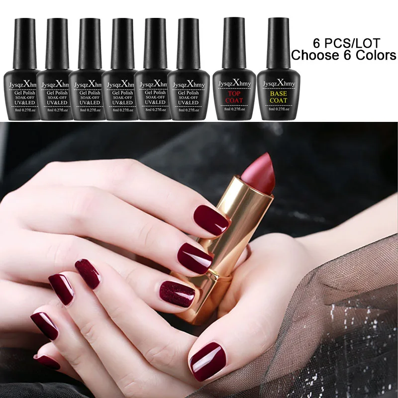 Nail Polish Choose 6 pcs Colors Gel Nail Polish Set Semi Permanent Nail