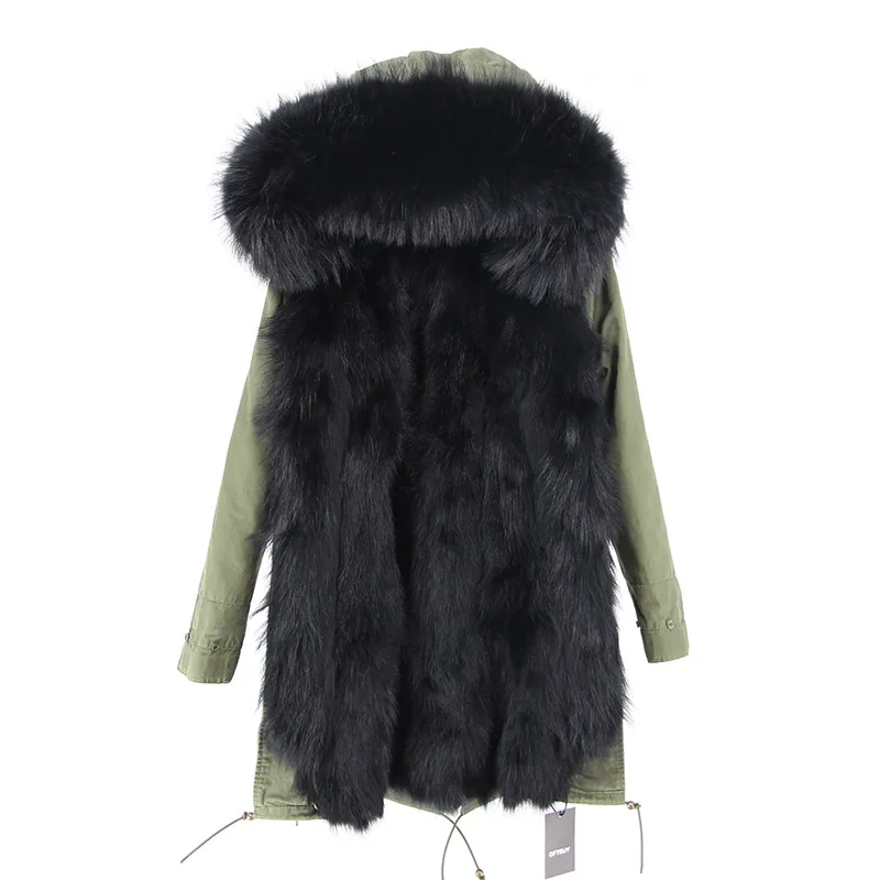 Бренд OFTBUY, новинка, пальто с натуральным мехом, зимняя куртка, Женская парка, большой воротник из натурального меха енота, Толстая теплая парка с подкладкой из лисьего меха - Цвет: 9