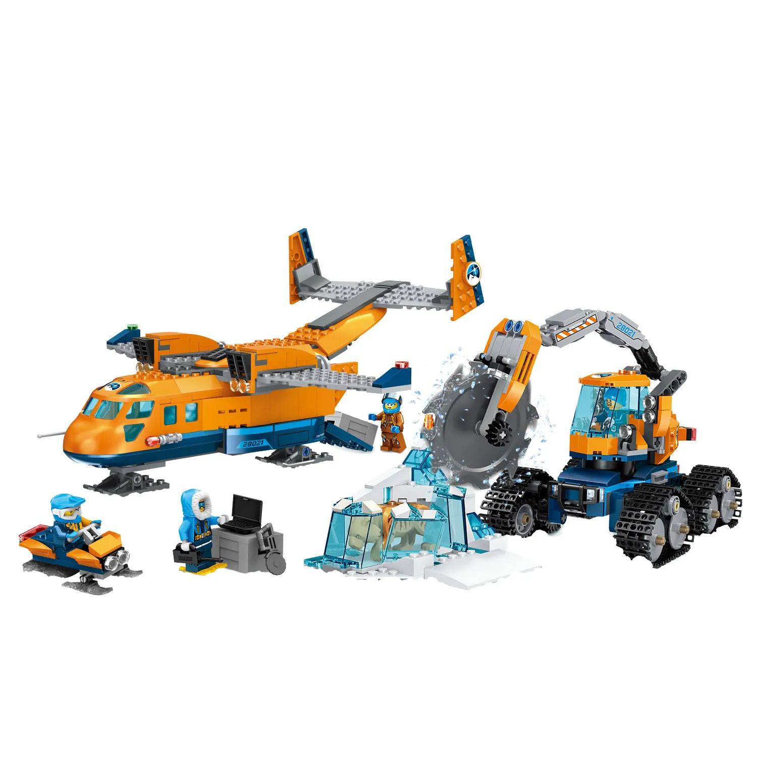 J Model Compatible with Lego J28021 743Pcs Arctic Supply Plane Models Building Kits Blocks Toys Hobby Hobbies For Kids