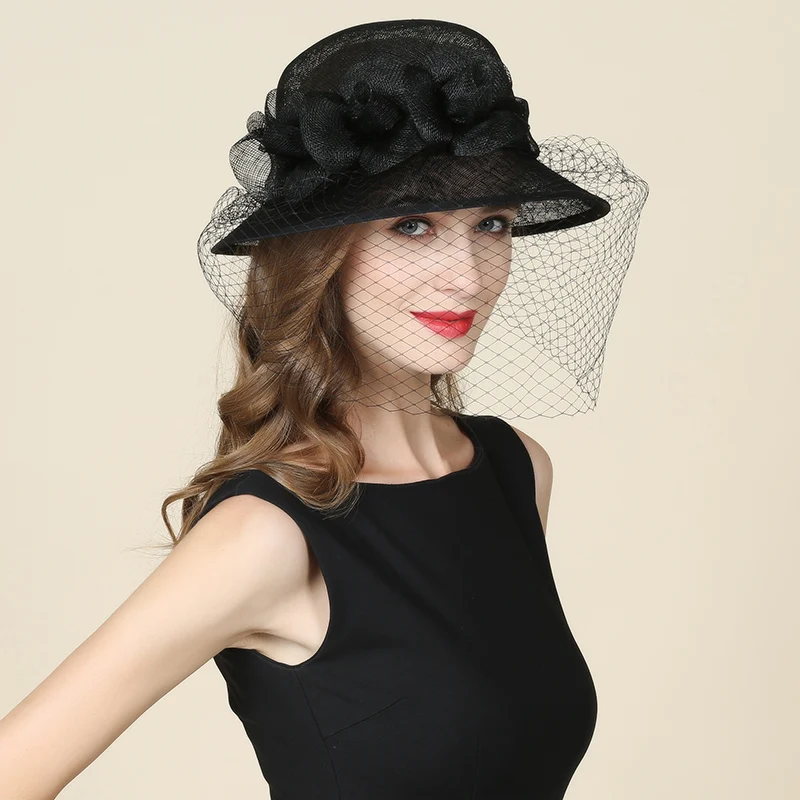 Женская шляпа Fedoras летние льняные шапки из пряжи и тюля уличная купольная Кепка