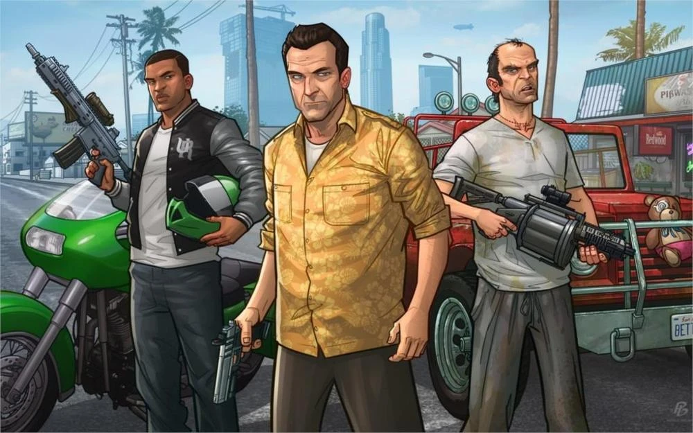 لعبة سرقة السيارات الكبرى Gta V روك ألعاب مايكل تريفور فرانكلين 4 الأحجام نسيج الحرير قماش ملصق الطباعة Poster Print Theft Autogame Grand Theft Auto Aliexpress