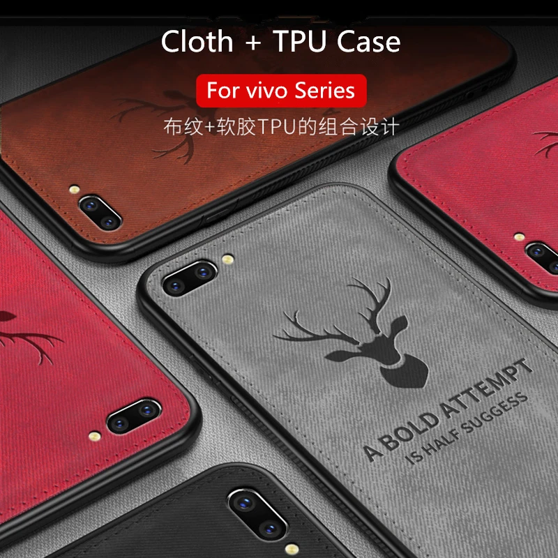 

Luxury Shockproof Cloth Deer Soft Silicone TPU Case For vivo X21 X21i X23 Nex X9 X9s X20 Plus V9 Y85 Y66 Y67 Y83 Y97 Back Case