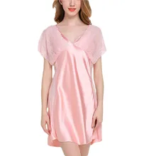 Для Женщин Сексуальное Белье для сна короткий рукав одежда для сна, сексуальные пижамы платье Для женщин пижамы шифоновое платье комплект 40al30