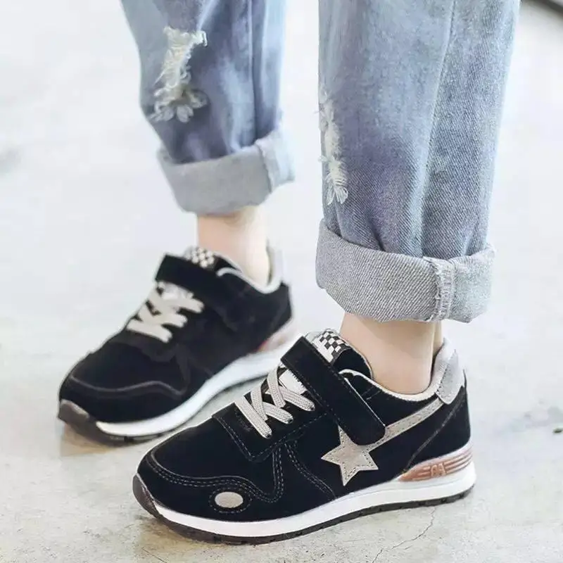 الربيع أحذية الأطفال 2019 الفتيان الفتيات رياضية ضوء الأطفال عارضة الهواء شبكة الجلود تنفس لينة تشغيل حذاء رياضي على الموضة