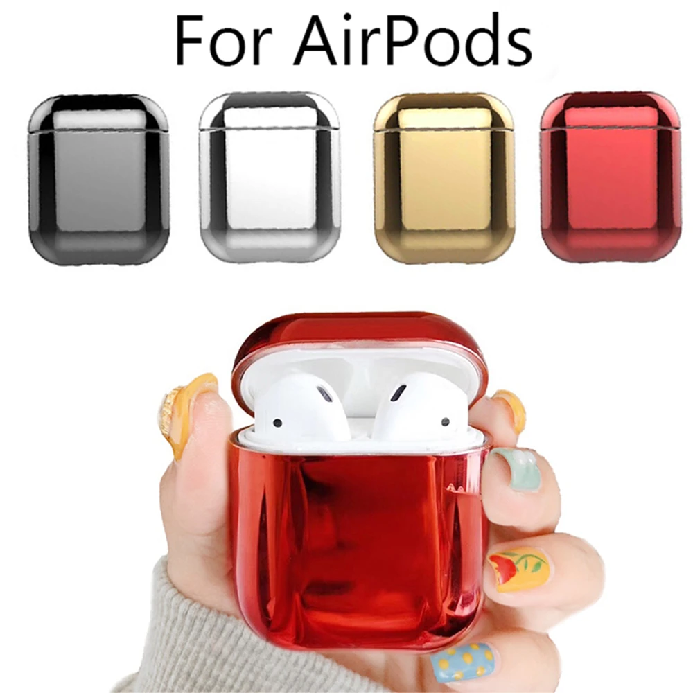 

New Electroplated Hard Shell Earphone Shell for Apple Airpods Protective Case Luxury Anti-fall Cover For Airpods 2