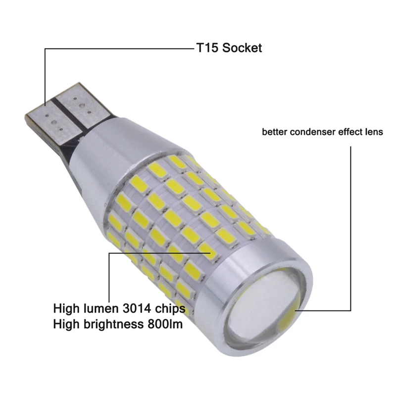 Katur 4 шт. T15 Размер W16W база Led CANBUS Нет ошибки для заднего хода резервный Светильник