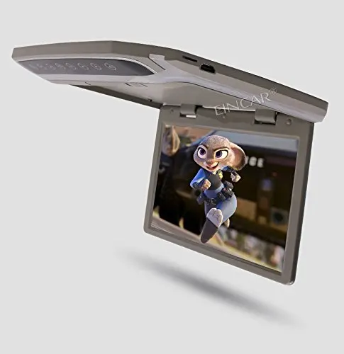 

Overhead Car Monitor 1080P Video LCD Screen Car Roof Mount Monitor Built-In FM Double Dome LED Lights with remote control
