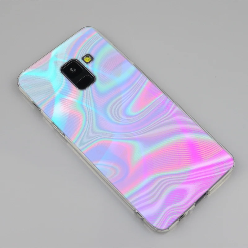 Радужный переливающийся силиконовый чехол для Samsung Galaxy A50 A30 A10 A40 A6 A8 Plus A20 E A5 A7 2018