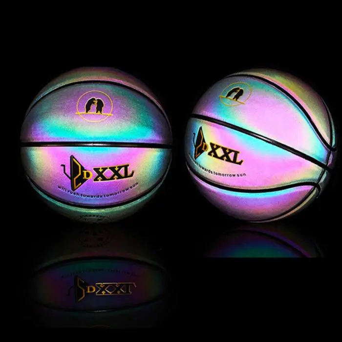 Радужный баскетбол для мужчин светящийся красочный крытый/открытый игровой шар FI-19ING