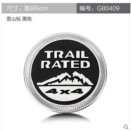 Винтаж 1941 75 юбилей бар круглая звезда Trail Rated Знак Chrome стильная металлическая машина Стикеры для Jeep для Wrangler Cherokee компасы - Цвет: 4x4  black