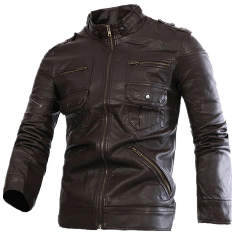 Новинка, русский стиль, мужская кожаная куртка на молнии и пальто, приталенная Мужская мотоциклетная кожаная куртка Avirex, мужская одежда S2156