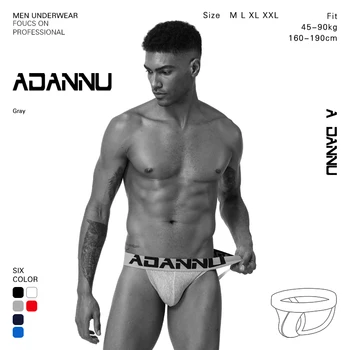 

ADANNU 6PC/LOT Sexy Gay Underwear Men Jockstrap Thongs Gay Sissy Panties Jockstrap String Homme Mens Underwear