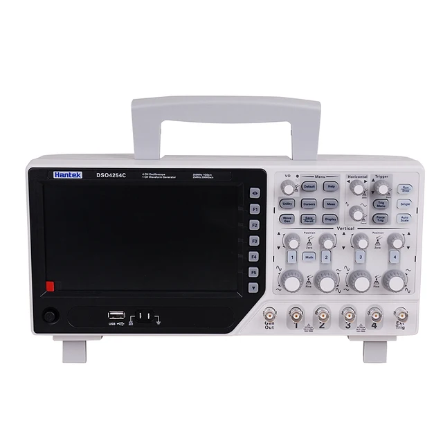 Special Offers Hantek Official DSO4254C Digital Oscilloscope 4 Channels 250Mhz LCD PC Portable USB Oscilloscopes +EXT+DVM+Auto range function