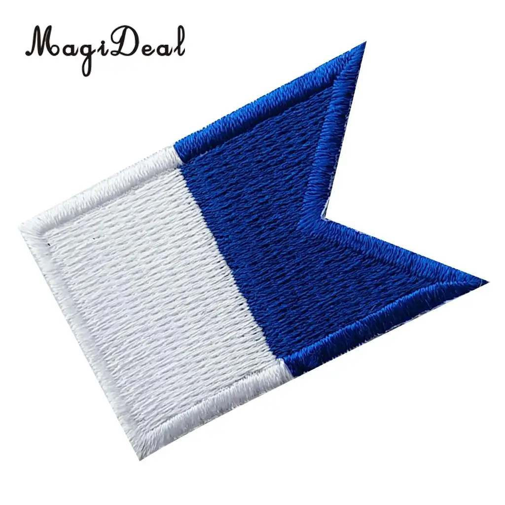 3Pcs Dive Diver Down Flag Alpha Flag Patch Patches Backpack Badges Iron On Embroidered Applique Underwater Scuba Diving Souvenir