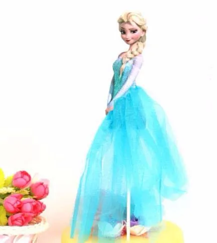 1 шт. Белоснежка Принцесса Тема принадлежности для праздника и торта топперы палочки малыш день рождения партии Свадебные украшения заготовки - Цвет: Elsa Princess 1