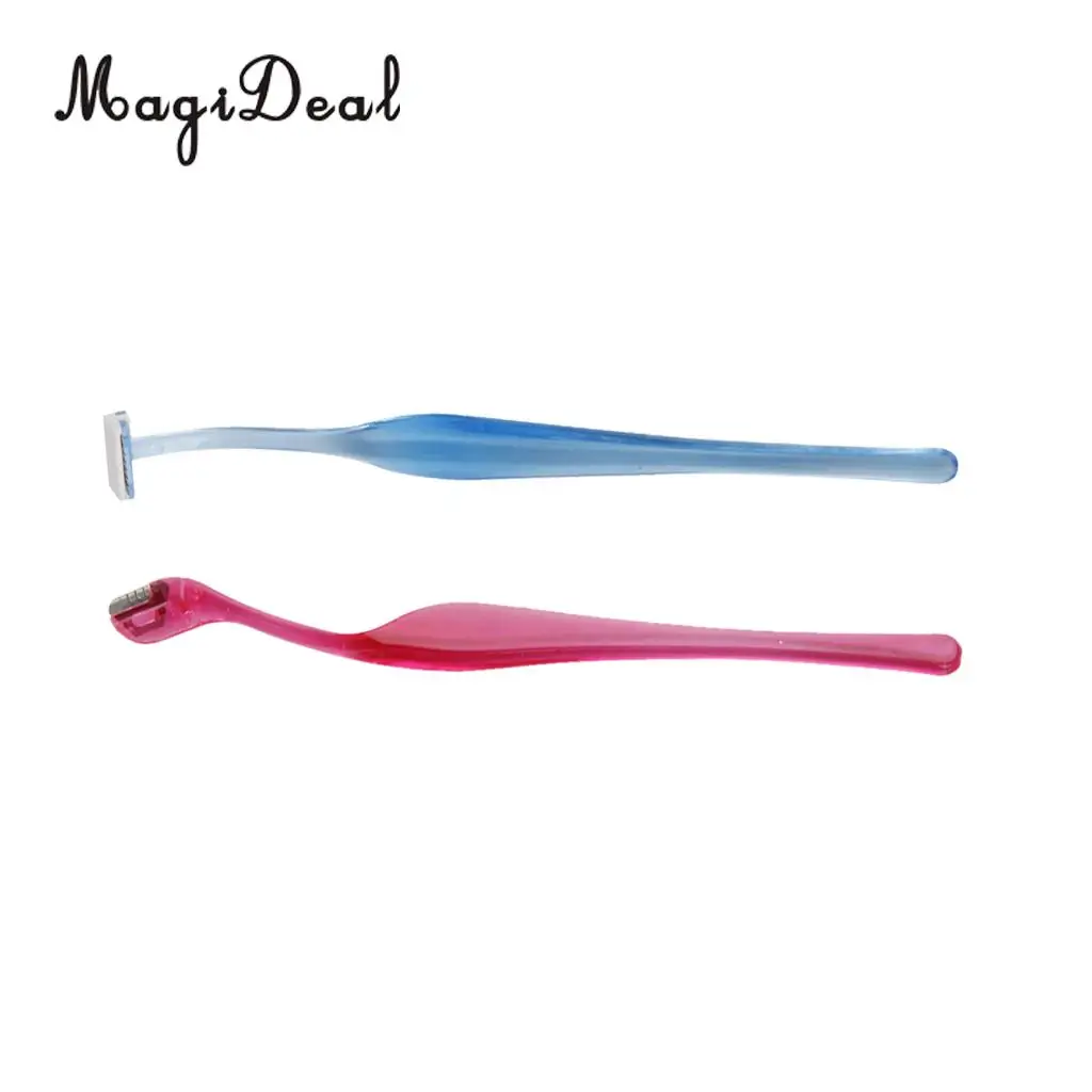 2PCs T & L Eyebrow  Trimmer Shaver Shaper Blade Facial Hair Removal Kit stainless steel blades sanitary and easy to clean