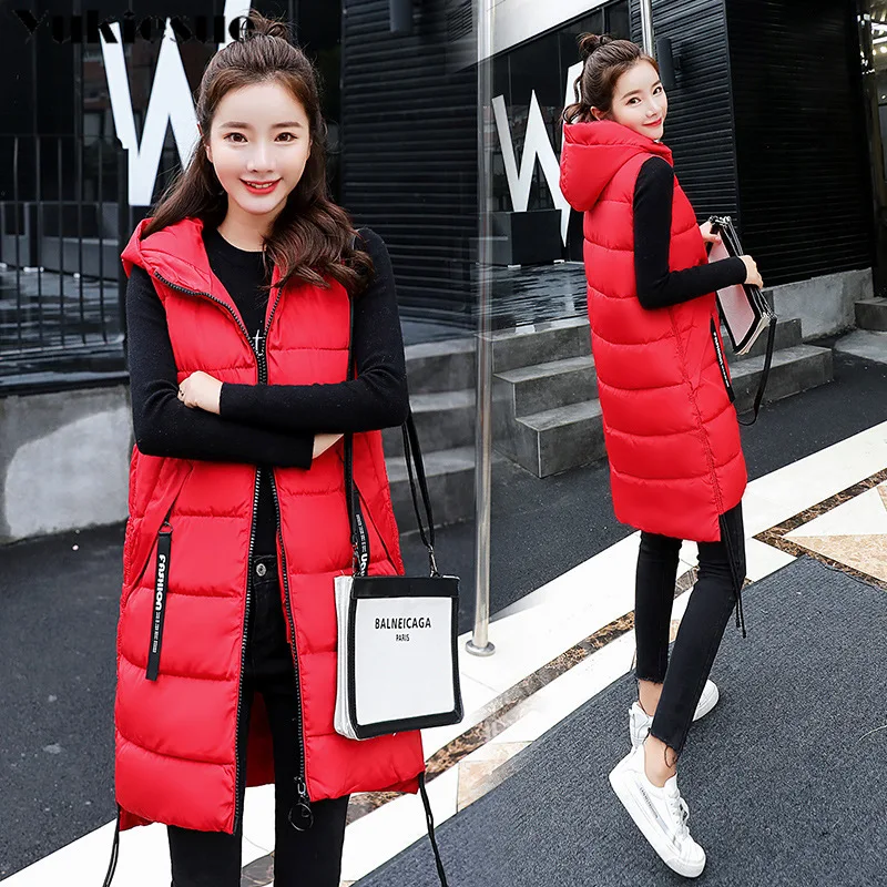 New winter thicken warm cotton down vest for women fashion loose version long sleeveless coat women's veste femme ladies