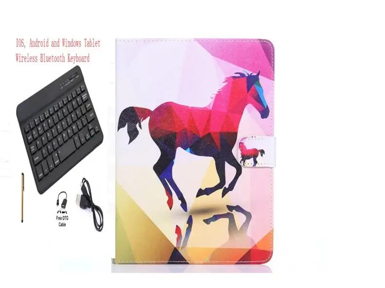 Универсальный 9,6 9,7 10 10,1 дюйм чехол для клавиатуры для ipad hp Dell lenovo Asus acer для huawei samsung планшет мультяшный чехол для клавиатуры - Цвет: Keyboard Case